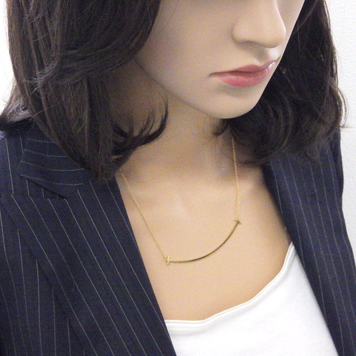 ティファニー Tiffany & Co. ネックレス Tスマイル ラージ K18YG 【中古】