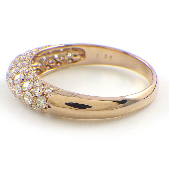【ダイヤモンド】 リング パヴェ ダイヤモンド 計1.30ct K18PG 18号 【中古】