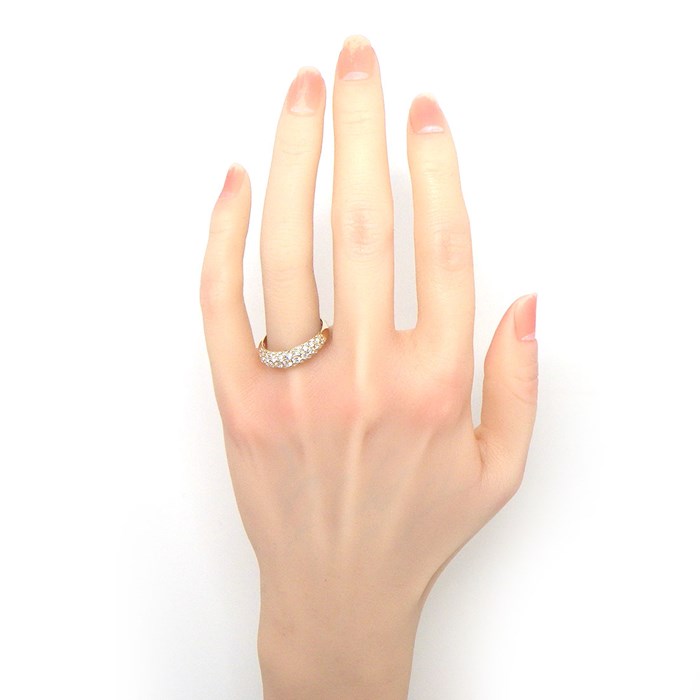 【ダイヤモンド】 リング パヴェ ダイヤモンド 計1.30ct K18PG 18号 【中古】