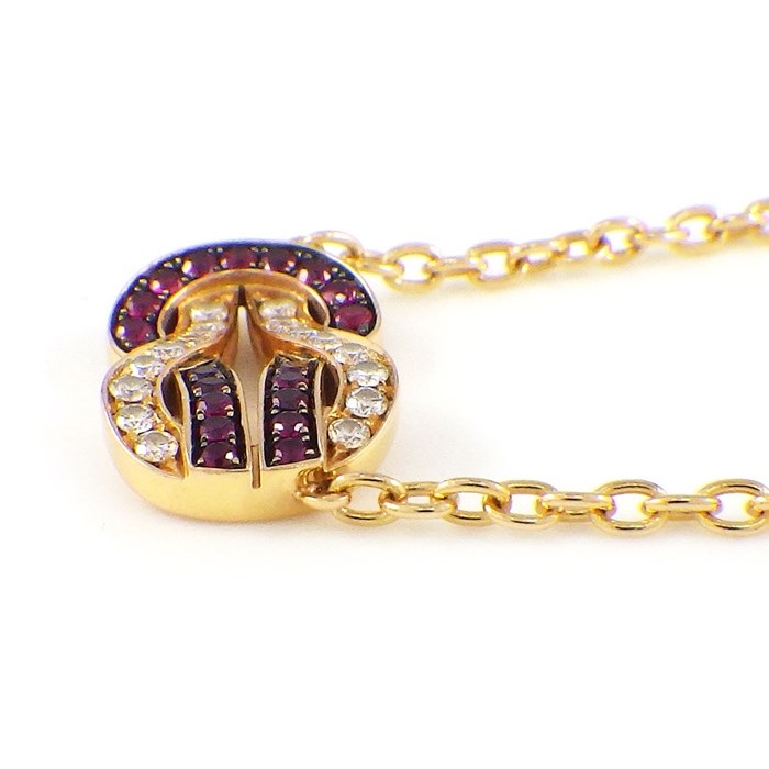 フレッド FRED ネックレス シャンス アンフィニ ミディアム 7B0253 ルビー 計0.12ct ダイヤモンド 計0.09ct K18PG 【中古】