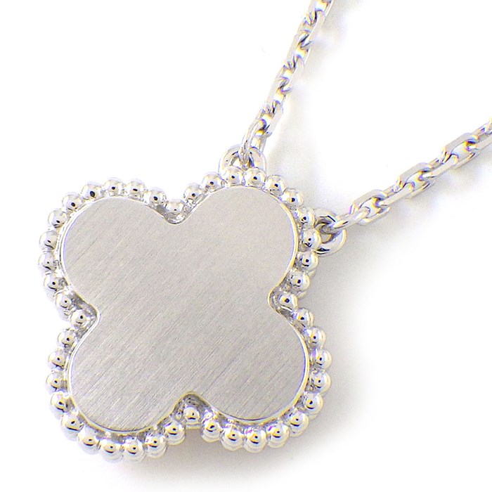 ヴァンクリーフ&アーペル Van Cleef & Arpels ネックレス ヴィンテージ アルハンブラ VCARPNTH00 ギョーシェ 2024年 ホリデーシーズン限定 1ポイント ダイヤモンド K18PG K18WG 【箱・保付き】 【中古】