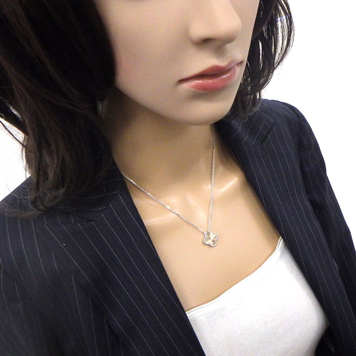 ヴァンクリーフ&アーペル Van Cleef & Arpels ネックレス ヴィンテージ アルハンブラ VCARPNTH00 ギョーシェ 2024年 ホリデーシーズン限定 1ポイント ダイヤモンド K18PG K18WG 【箱・保付き】 【中古】