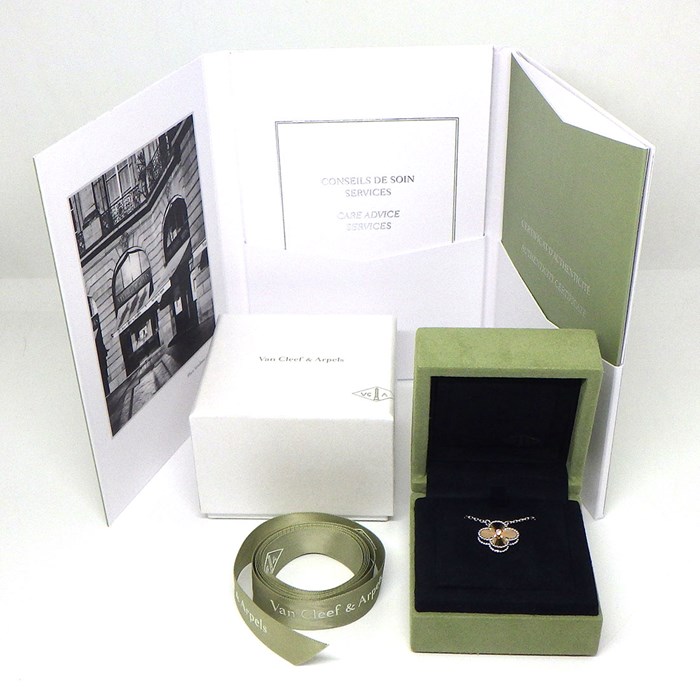 ヴァンクリーフ&アーペル Van Cleef & Arpels ネックレス ヴィンテージ アルハンブラ VCARPNTH00 ギョーシェ 2024年 ホリデーシーズン限定 1ポイント ダイヤモンド K18PG K18WG 【箱・保付き】 【中古】