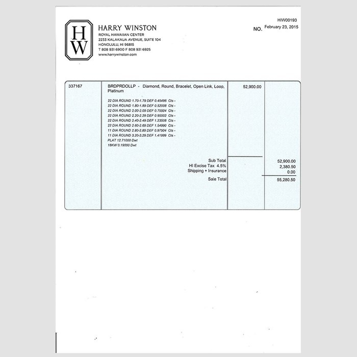 ハリーウィンストン HARRY WINSTON ブレスレット ループ BRDPRDOLLP ドロップ ティア モチーフ フル 154ポイント ダイヤモンド 7.87ct PT950 【中古】