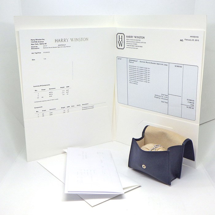 ハリーウィンストン HARRY WINSTON ブレスレット ループ BRDPRDOLLP ドロップ ティア モチーフ フル 154ポイント ダイヤモンド 7.87ct PT950 【中古】