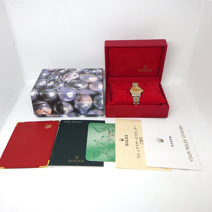 ロレックス Rolex 腕時計 デイトジャスト 26mm 79173G Y番 2002年製 10ポイント ダイヤインデックス シャンパンカラー コンピューター文字盤 彫コン フルーテッドベゼル ジュビリーブレス K18YG SS 自動巻き 【中古】