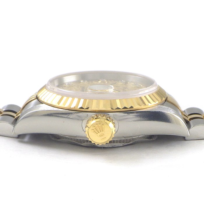 ロレックス Rolex 腕時計 デイトジャスト 26mm 79173G Y番 2002年製 10ポイント ダイヤインデックス シャンパンカラー コンピューター文字盤 彫コン フルーテッドベゼル ジュビリーブレス K18YG SS 自動巻き 【中古】