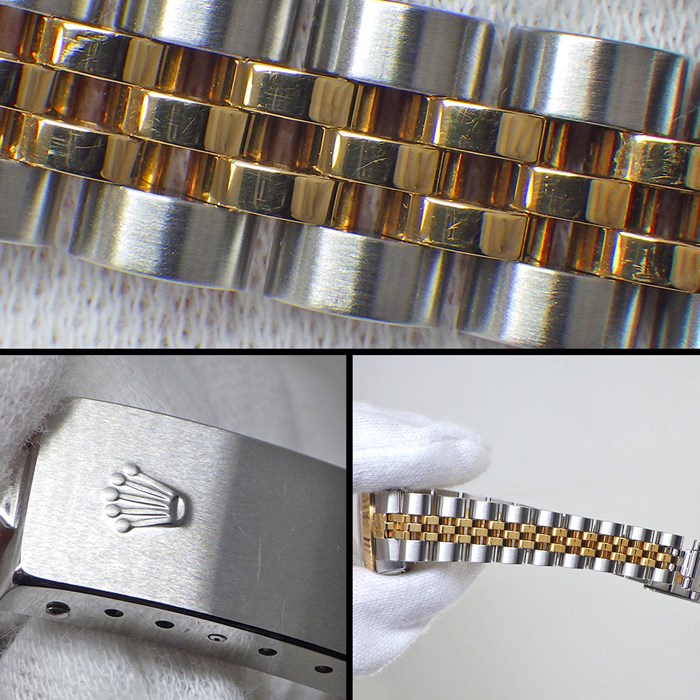 ロレックス Rolex 腕時計 デイトジャスト 26mm 79173G Y番 2002年製 10ポイント ダイヤインデックス シャンパンカラー コンピューター文字盤 彫コン フルーテッドベゼル ジュビリーブレス K18YG SS 自動巻き 【中古】