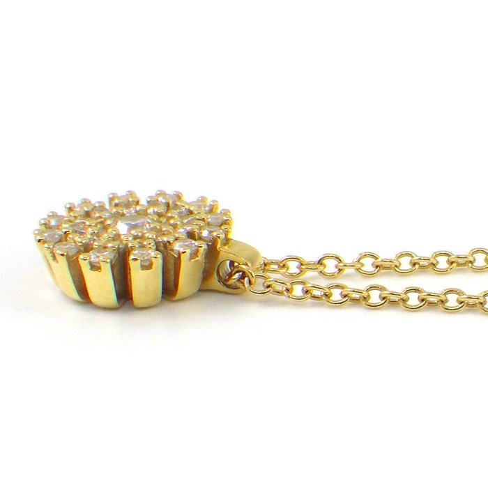 ダミアーニ DAMIANI ネックレス マルゲリータ 20088230 フラワー パヴェ ダイヤモンド 計0.16ct K18YG 【中古】