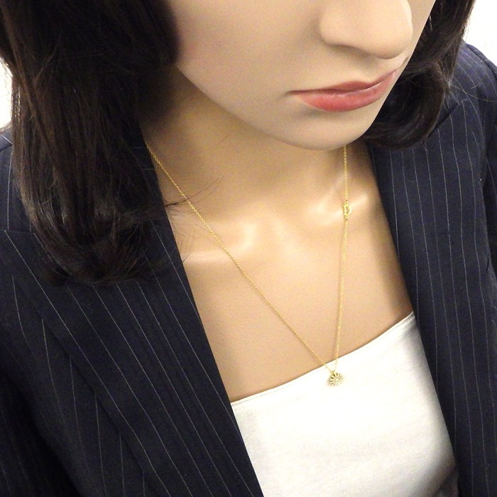 ダミアーニ DAMIANI ネックレス マルゲリータ 20088230 フラワー パヴェ ダイヤモンド 計0.16ct K18YG 【中古】