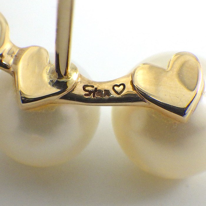 スタージュエリー STAR JEWELRY ピアス バー スマイリーフェイス パール 4.3-6.0mm珠 K10YG 【中古】