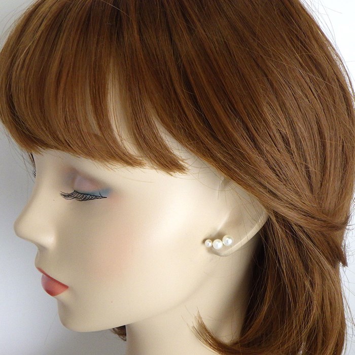 スタージュエリー STAR JEWELRY ピアス バー スマイリーフェイス パール 4.3-6.0mm珠 K10YG 【中古】