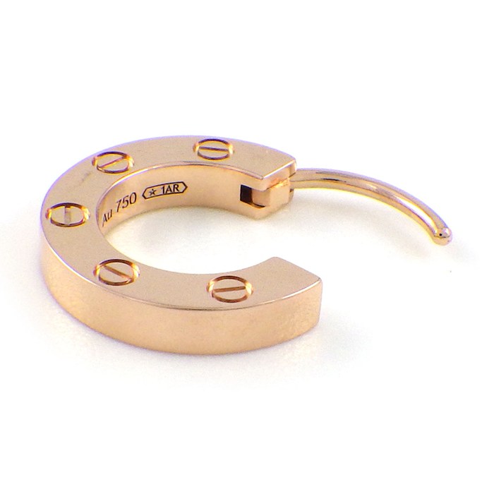 カルティエ Cartier シングルピアス ラブ フープ B8301422 オンライン限定モデル K18PG ※片方のみ 【中古】