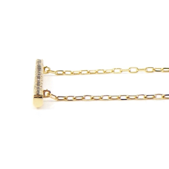 【HIROTAKA】ヒロタカ バーネックレス K10 ダイヤモンド0.12ct Hirotaka ヒロタカ バーネックレス K10YG イエローゴールド