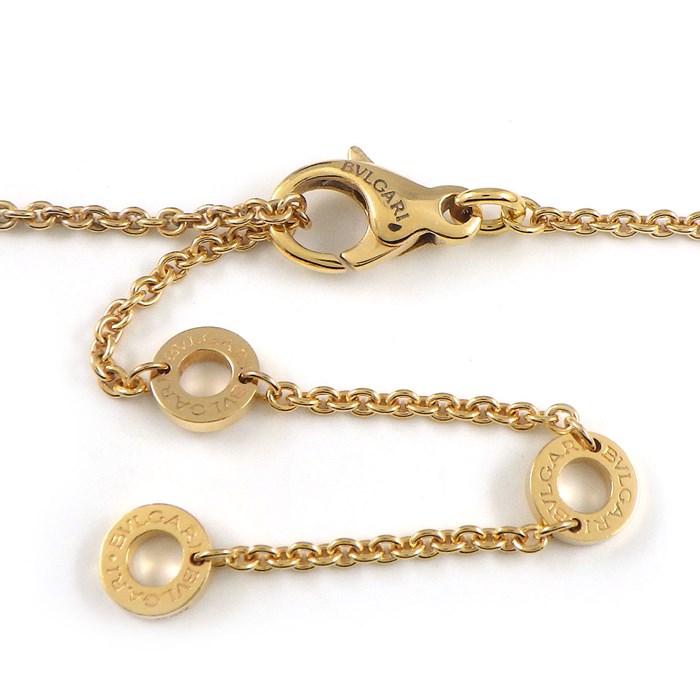 ブルガリ BVLGARI ネックレス ブルガリブルガリ 347761 2Way リバーシブル ロゴ サークル ラウンド オニキス ホワイト シェル 8ポイント ダイヤモンド 計0.11ct K18PG 白 【中古】