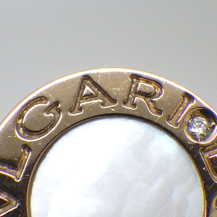 ブルガリ BVLGARI ネックレス ブルガリブルガリ 347761 2Way リバーシブル ロゴ サークル ラウンド オニキス ホワイト シェル 8ポイント ダイヤモンド 計0.11ct K18PG 白 【中古】