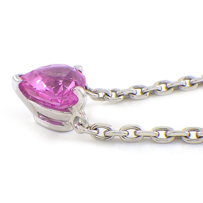 カルティエ Cartier ネックレス 1ポイント ハートシェイプ ピンクサファイア K18WG 【中古】