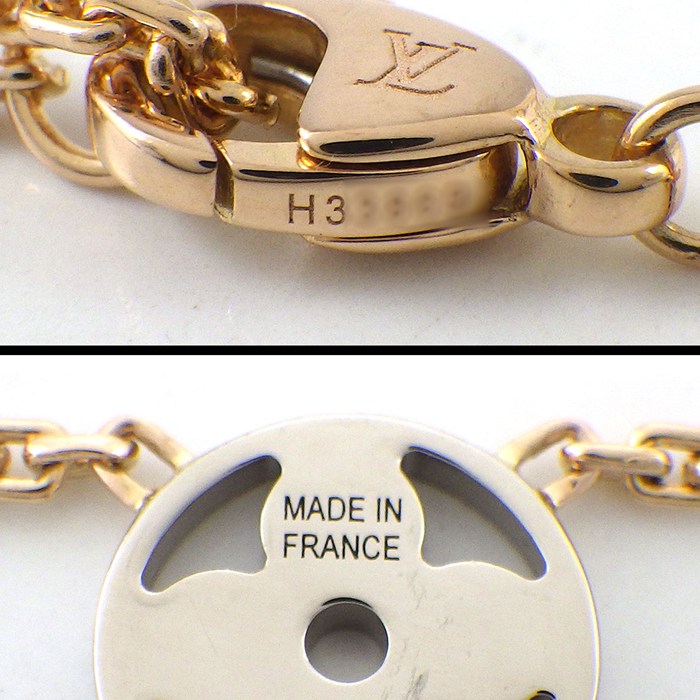 ルイ・ヴィトン LOUIS VUITTON ネックレス コリエ Y イディール ブロッサム トワオール Q94329 スリーカラー 2ポイント ダイヤモンド 0.07ct K18PG K18WG K18YG 【中古】