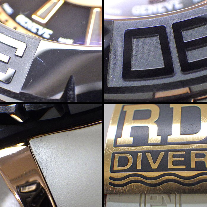 ロジェ・デュブイ ROGER DUBUIS 腕時計 イージーダイバー DBSE0288 28本限定モデル ブラック 文字盤 黒 クロノグラフ スモールセコンド 裏スケ 回転ベゼル K18PG セラミック ラバー 自動巻き 【中古】