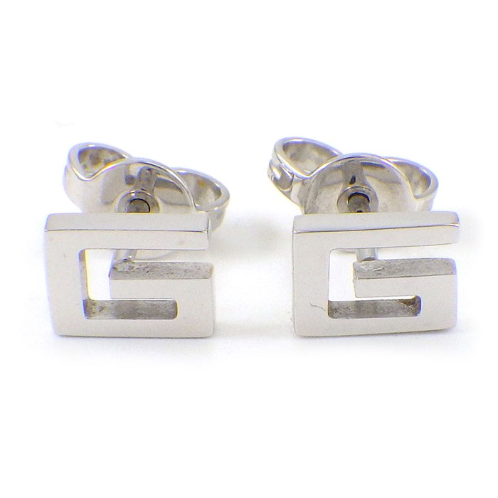 グッチ GUCCI ピアス G ロゴ スクエア K18WG 【中古】