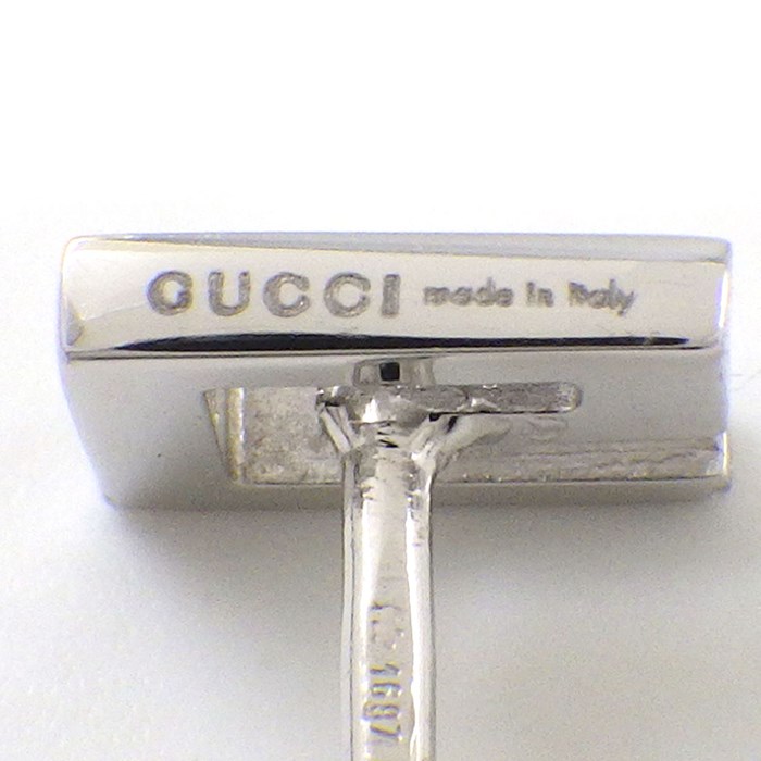 グッチ GUCCI ピアス G ロゴ スクエア K18WG 【中古】