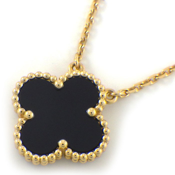 ヴァンクリーフ＆アーペル Van Cleef & Arpels ネックレス ヴィンテージ アルハンブラ VCARA45800 オニキス K18YG 【箱・保付き】 【中古】