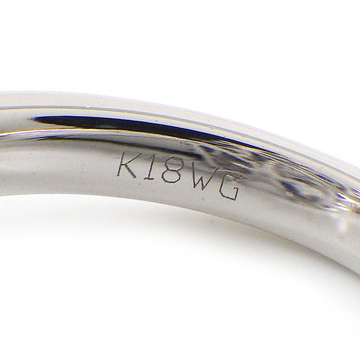 【サファイア ダイヤモンド】 リング フラワーモチーフ サファイア 1.40ct ダイヤモンド 0.10ct K18WG 12号 【中古】
