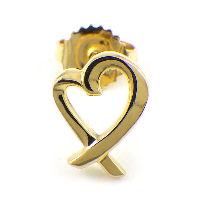 ティファニー K18 YG ラビングハート ピアス イエローゴールド 750 ティファニー K18 YG ラビングハート ピアス イエローゴールド 750