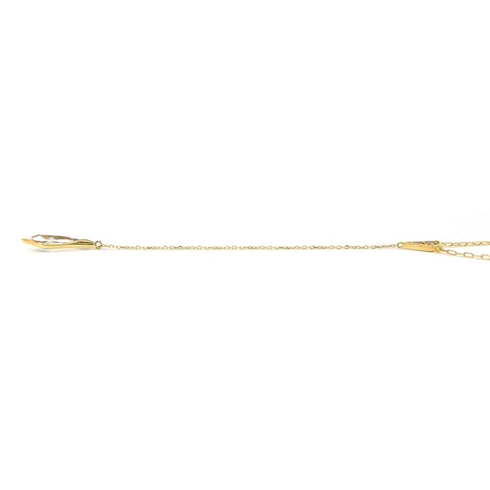 スタージュエリー STAR JEWELRY ネックレス PRISM スウィング ドロップ クォーツ 2ポイント ダイヤモンド K18YG 【中古】