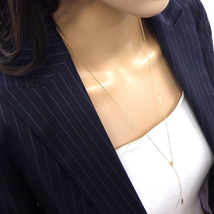 スタージュエリー STAR JEWELRY ネックレス PRISM スウィング ドロップ クォーツ 2ポイント ダイヤモンド K18YG 【中古】