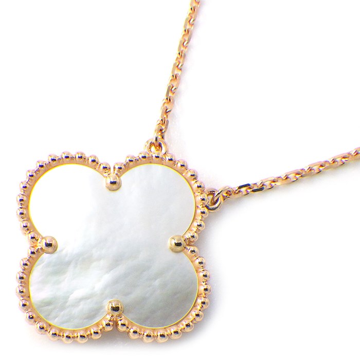 ヴァンクリーフ＆アーペル Van Cleef & Arpels ネックレス マジックアルハンブラ 銀座限定 ホワイト シェル K18PG 白 【箱・保付き】 【中古】