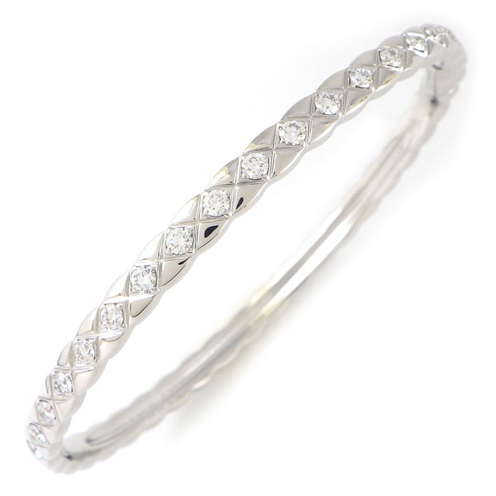シャネル CHANEL バングル ココクラッシュ ミニ J12809 フル 36ポイント ダイヤモンド 計1.28ct K18WG / #S 【中古】