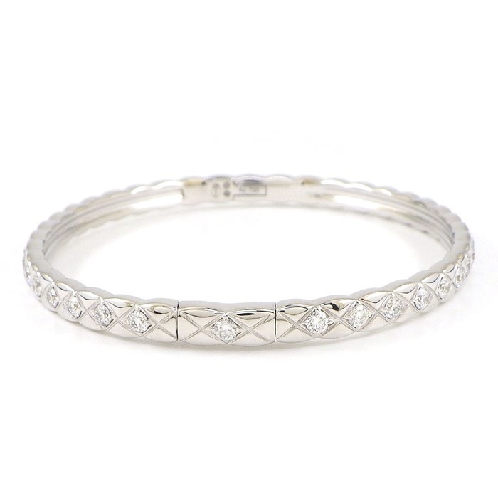 シャネル CHANEL バングル ココクラッシュ ミニ J12809 フル 36ポイント ダイヤモンド 計1.28ct K18WG / #S 【中古】