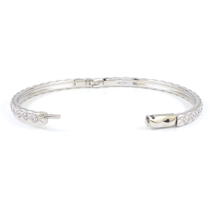 シャネル CHANEL バングル ココクラッシュ ミニ J12809 フル 36ポイント ダイヤモンド 計1.28ct K18WG / #S 【中古】