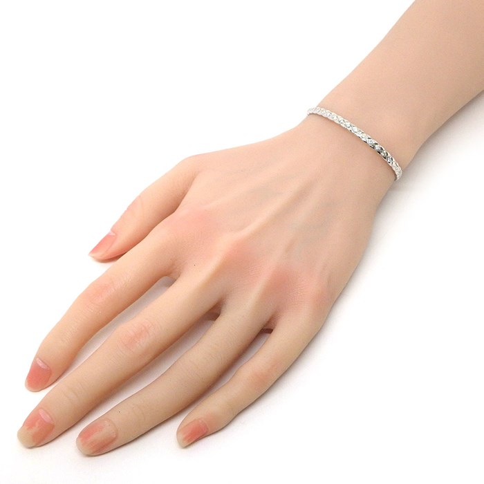 シャネル CHANEL バングル ココクラッシュ ミニ J12809 フル 36ポイント ダイヤモンド 計1.28ct K18WG / #S 【中古】