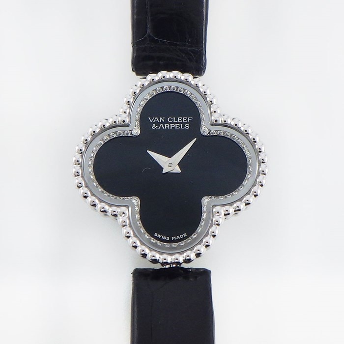 新品◆ヴァンクリーフ&アーペル◆スウィートアルハンブラ用ベルト◆アリゲーター スウィート アルハンブラ ウォッチ 18K イエローゴールド, アゲート