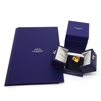 ショーメ Chaumet リング ビー マイ ラブ エクスクイーズ 083931 オーバルカット シトリン 165ポイント ダイヤモンド 計0.81ct K18PG 9.5号 / #50 【箱・保付き】 【中古】