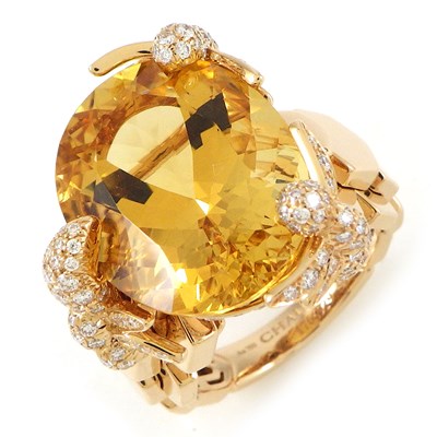 ショーメ Chaumet リング ビー マイ ラブ エクスクイーズ 083931 オーバルカット シトリン 165ポイント ダイヤモンド 計0.81ct K18PG 9.5号 / #50 【箱・保付き】 【中古】