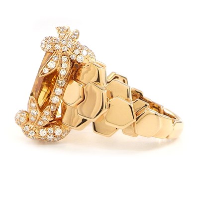 ショーメ Chaumet リング ビー マイ ラブ エクスクイーズ 083931 オーバルカット シトリン 165ポイント ダイヤモンド 計0.81ct K18PG 9.5号 / #50 【箱・保付き】 【中古】