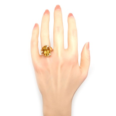 ショーメ Chaumet リング ビー マイ ラブ エクスクイーズ 083931 オーバルカット シトリン 165ポイント ダイヤモンド 計0.81ct K18PG 9.5号 / #50 【箱・保付き】 【中古】