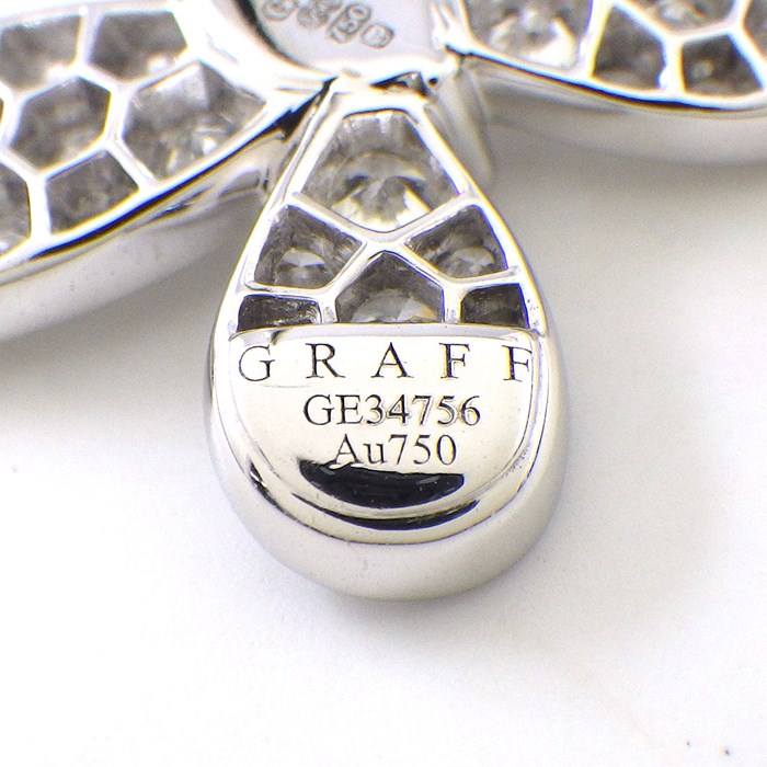 グラフ Graff GRAFF ピアス パヴェ バタフライ スタッド RGE574 ダイヤモンド 計2.20ct K18WG 【中古】