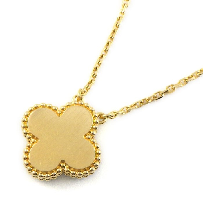 ヴァンクリーフ＆アーペル Van Cleef & Arpels ネックレス ヴィンテージアルハンブラ 2013年 ホリデーコレクション クリスマス限定モデル マラカイト ダイヤモンド K18YG 【中古】