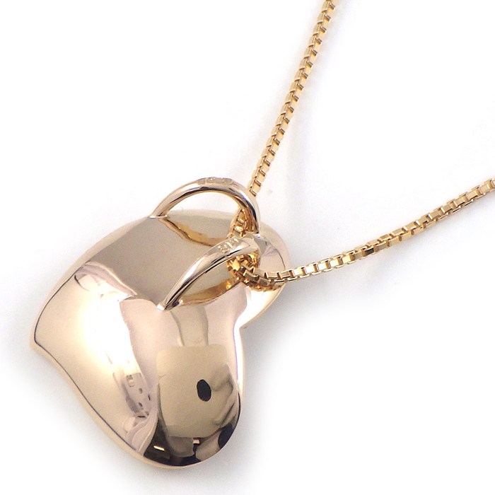 【ダイヤモンド】 ネックレス ハートモチーフ ダイヤモンド 計0.50ct K18PG 【中古】