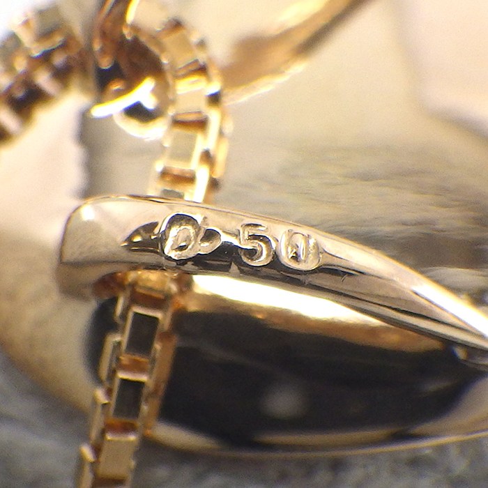 【ダイヤモンド】 ネックレス ハートモチーフ ダイヤモンド 計0.50ct K18PG 【中古】