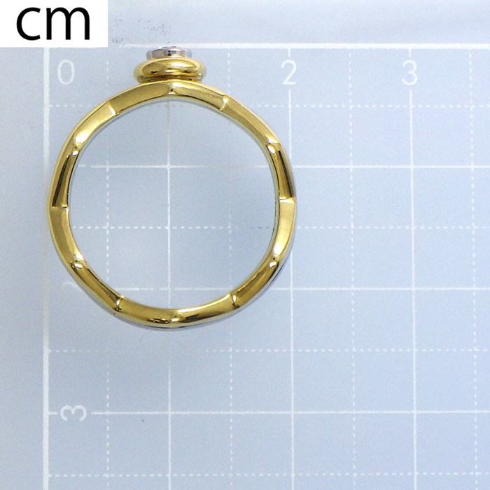 ティファニー Tiffany & Co. リング ジグザグ 2本組 ダブル ロウ バンド 2カラー 1ポイント ダイヤモンド PT950 K18YG K18WG 11.5号 【中古】