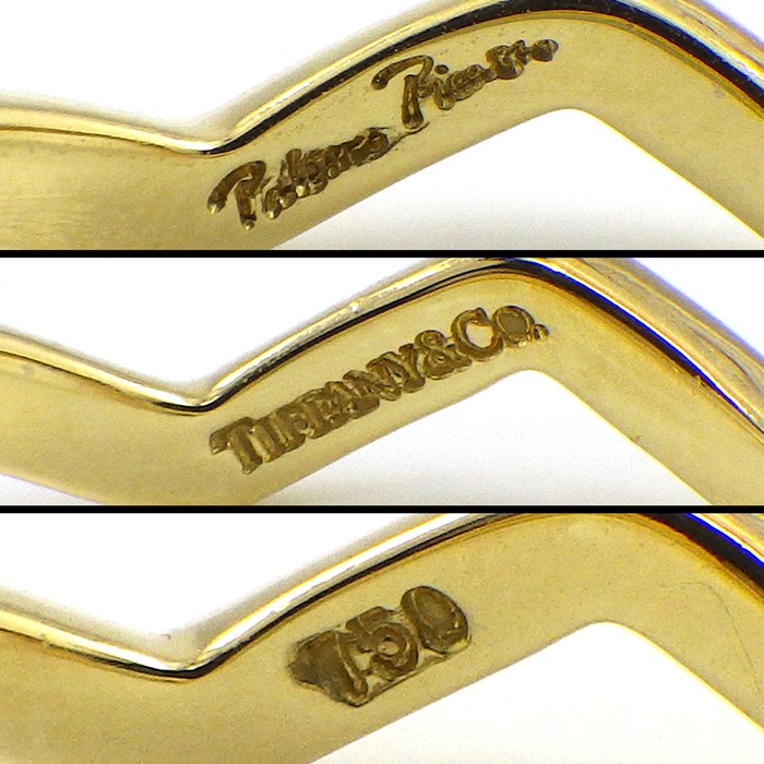 ティファニー Tiffany & Co. リング ジグザグ 2本組 ダブル ロウ バンド 2カラー 1ポイント ダイヤモンド PT950 K18YG K18WG 11.5号 【中古】