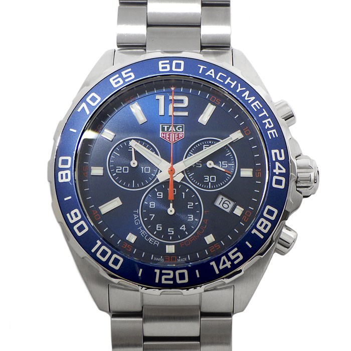 タグ・ホイヤー TAG Heuer 腕時計 フォーミュラ1 CAZ1014/BA0842 サンレイ ブルー 文字盤 カレンダー クロノグラフ タキメーター スモールセコンド SS クオーツアナログ 【箱・保付き】 【中古】