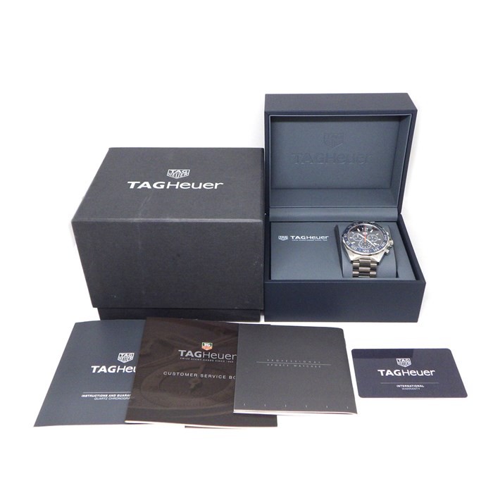 タグ・ホイヤー TAG Heuer 腕時計 フォーミュラ1 CAZ1014/BA0842 サンレイ ブルー 文字盤 カレンダー クロノグラフ タキメーター スモールセコンド SS クオーツアナログ 【箱・保付き】 【中古】