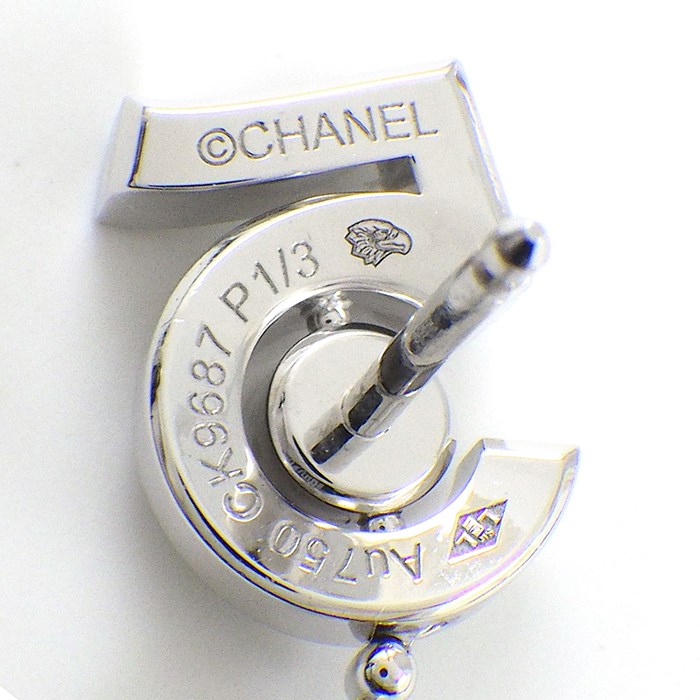 シャネル CHANEL ピアス エターナル No.5 J11992 スウィング ドロップ パヴェ ダイヤモンド 計約0.67ct K18WG 【中古】