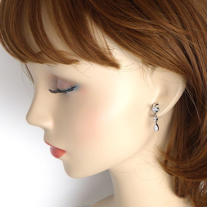 シャネル CHANEL ピアス エターナル No.5 J11992 スウィング ドロップ パヴェ ダイヤモンド 計約0.67ct K18WG 【中古】